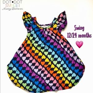 Rainbow Hearts Swing Dress